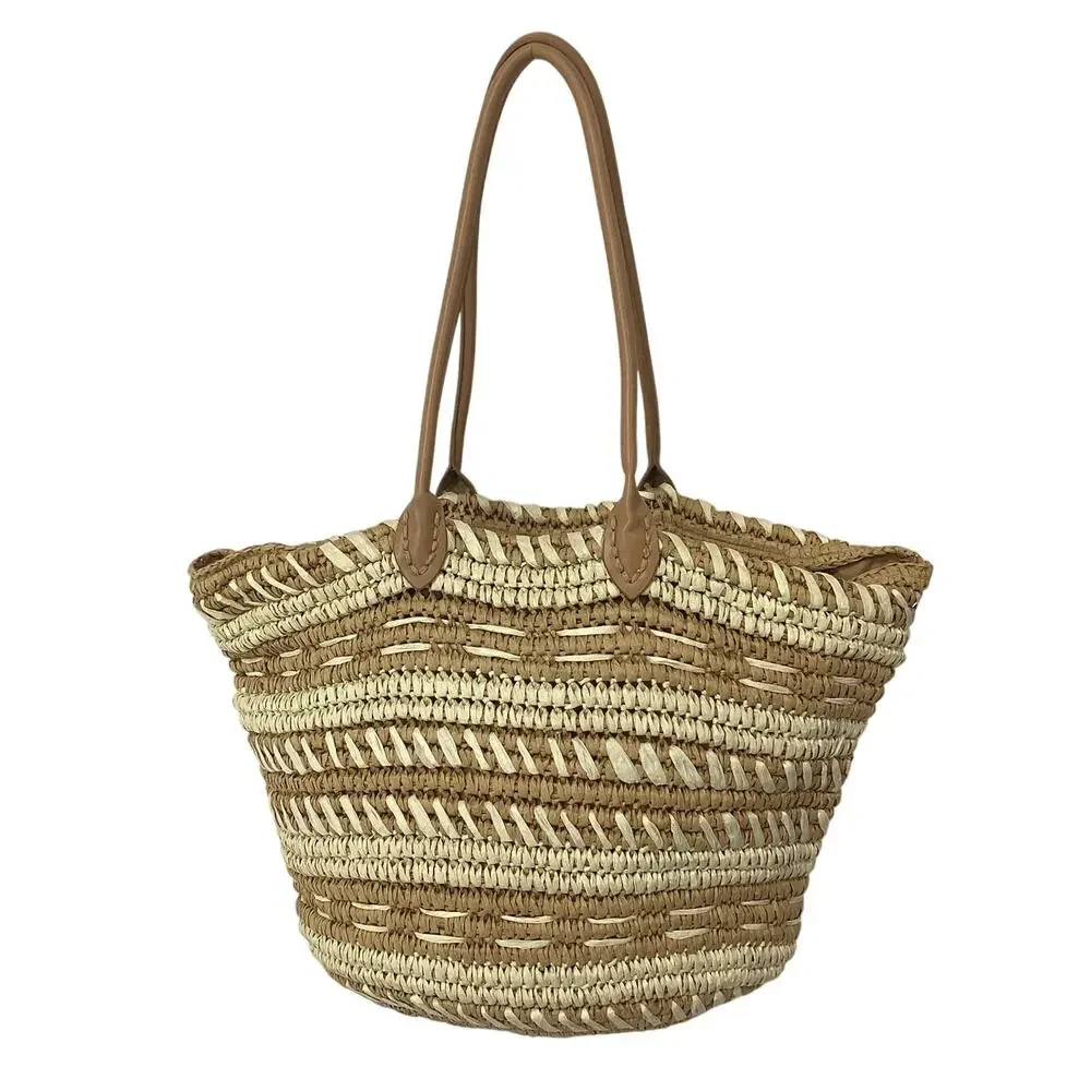 8 Other Reasons Woven Tan Straw Tote Bag - Picture 2 of 2